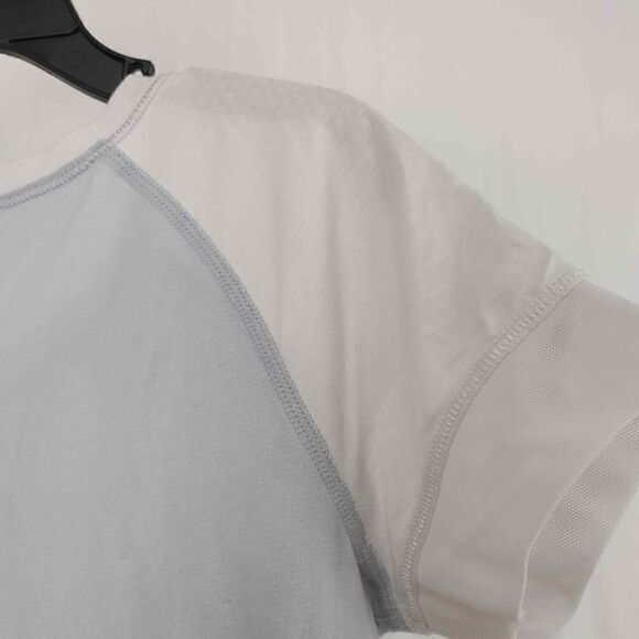 ivivva By Lululemon Girls Size 7 Light Blue Tshirt /w white Mesh EUC. - Picture 7 of 7